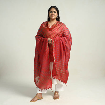 Traditional Tie & Dye Chanderi Silk Leheriya Dupatta