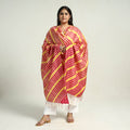 Traditional Tie & Dye Tussar Silk Leheriya Dupatta