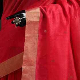 Red - traditional zari buti handloom chanderi silk saree 56