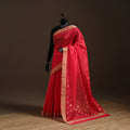 Red - traditional zari buti handloom chanderi silk saree 56
