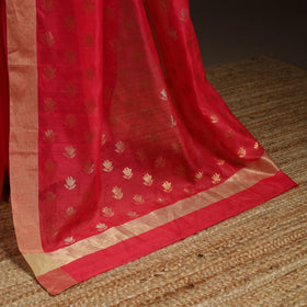 Red - traditional zari buti handloom chanderi silk saree 56