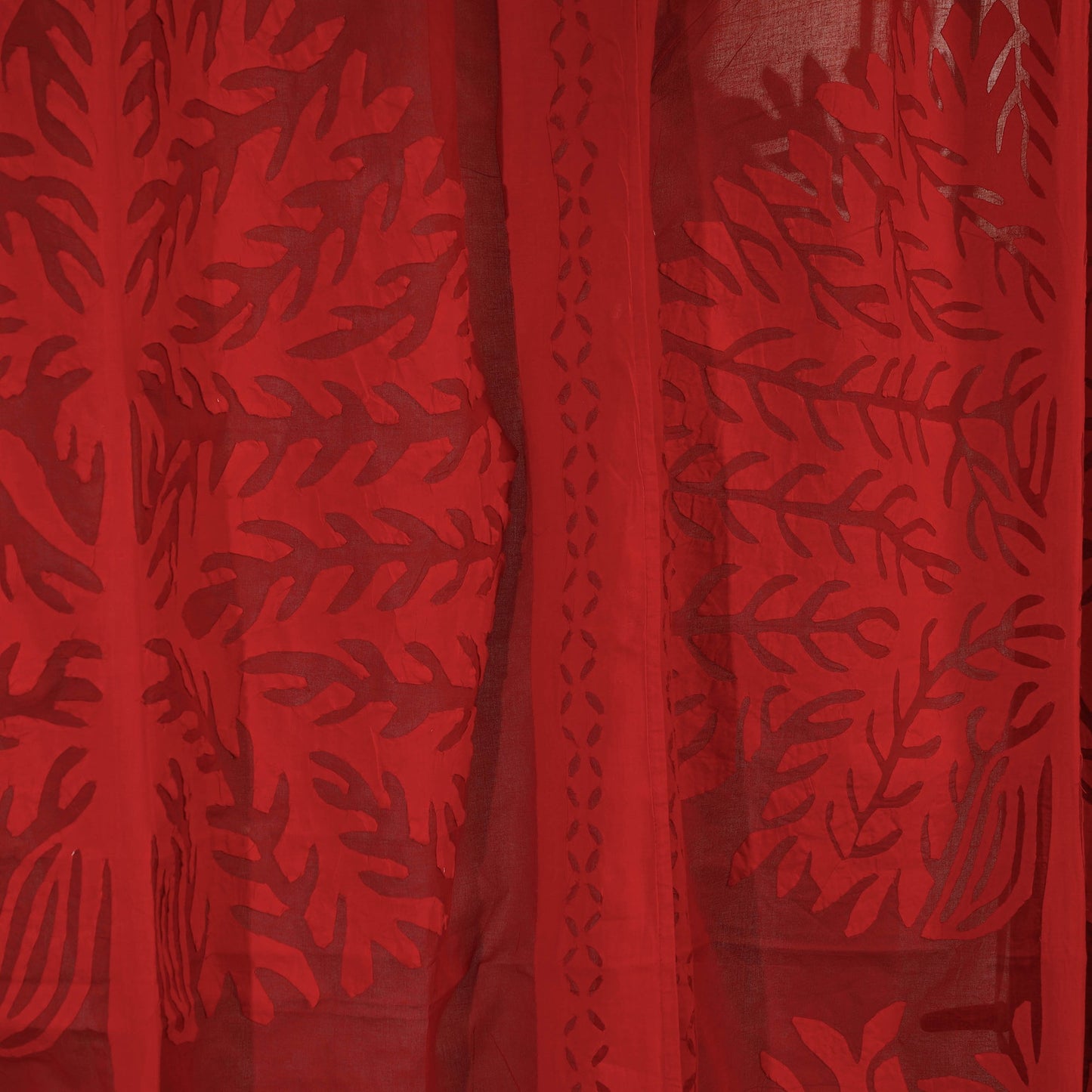 Tree Cutwork Cotton Barmer Applique Door Curtain