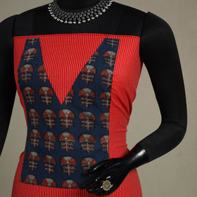 Red Unstitched Plain Cotton Kurta Material