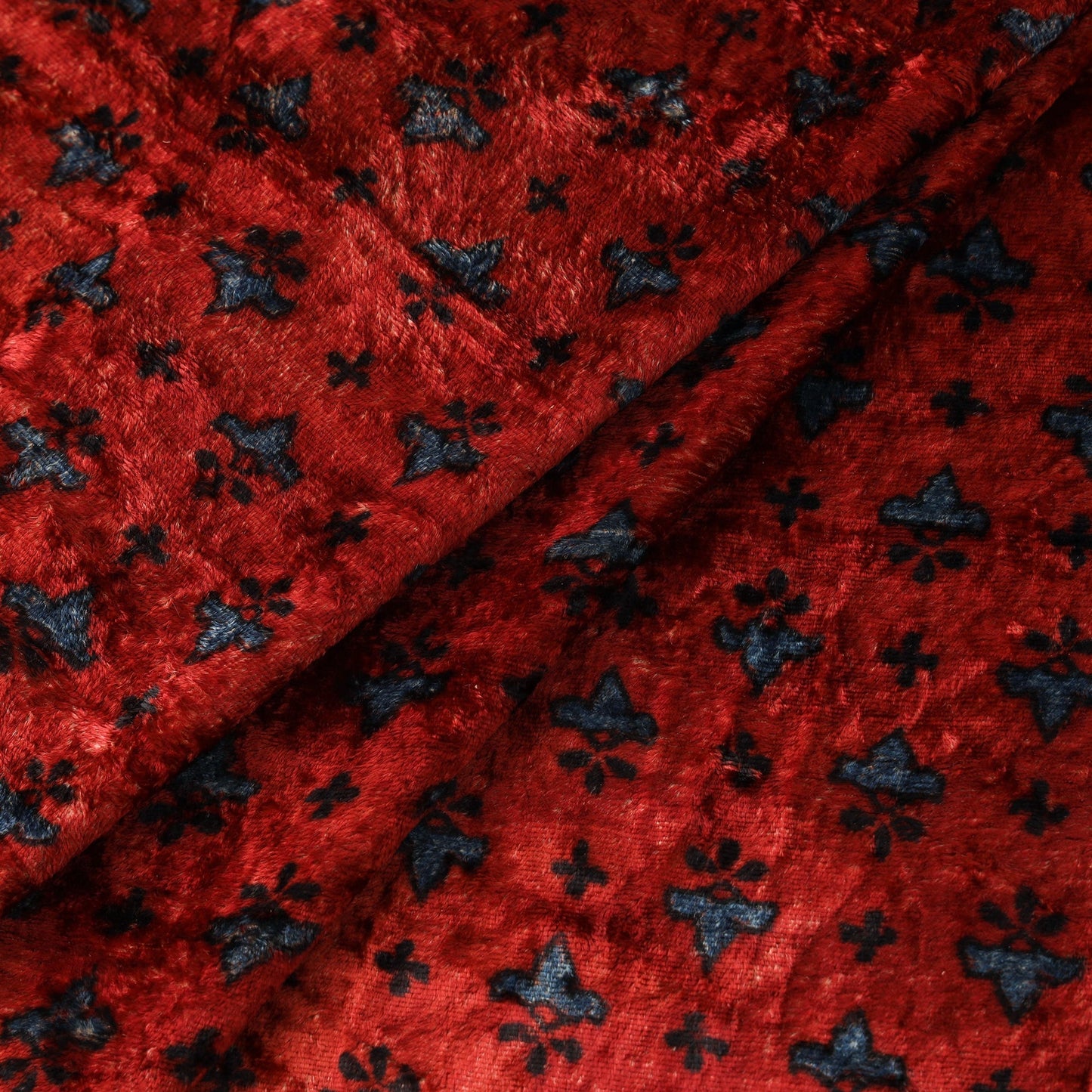 Velvet natural dyed hand fabric 03 - handcrafted