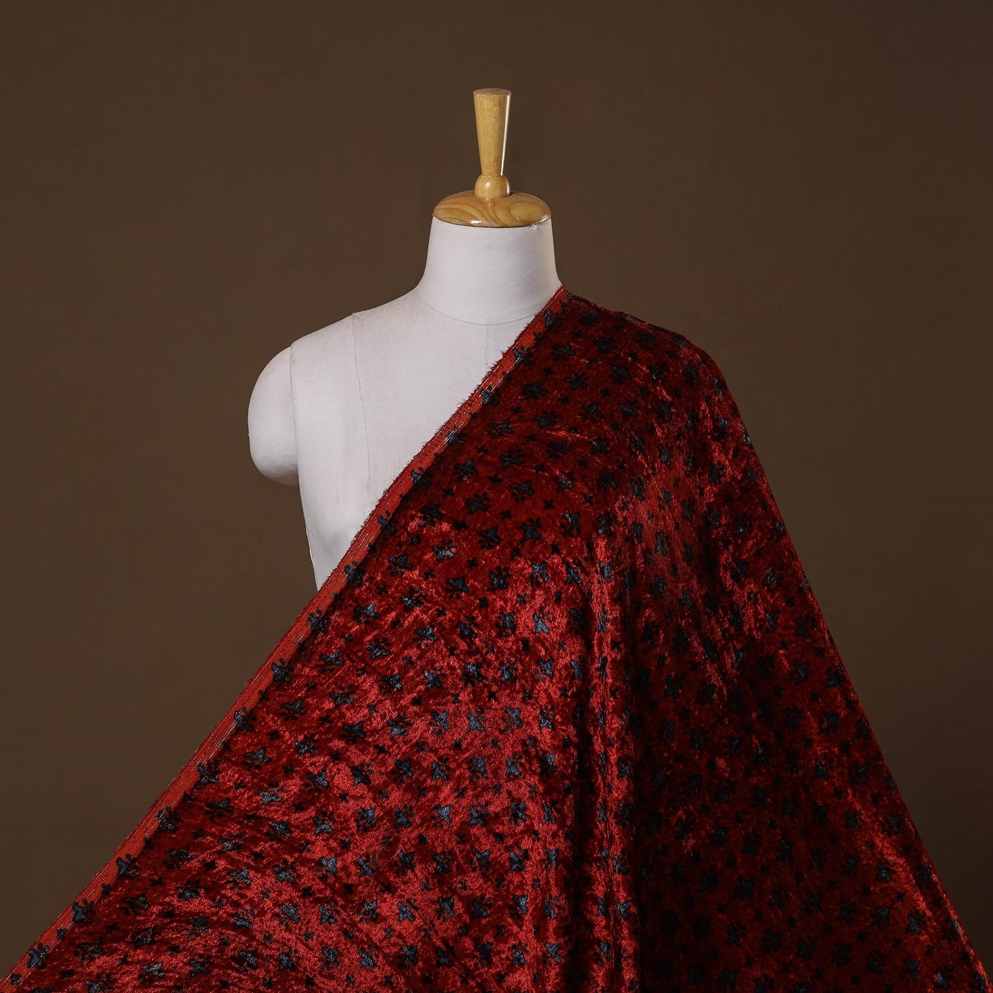Velvet natural dyed hand fabric 03 - handcrafted
