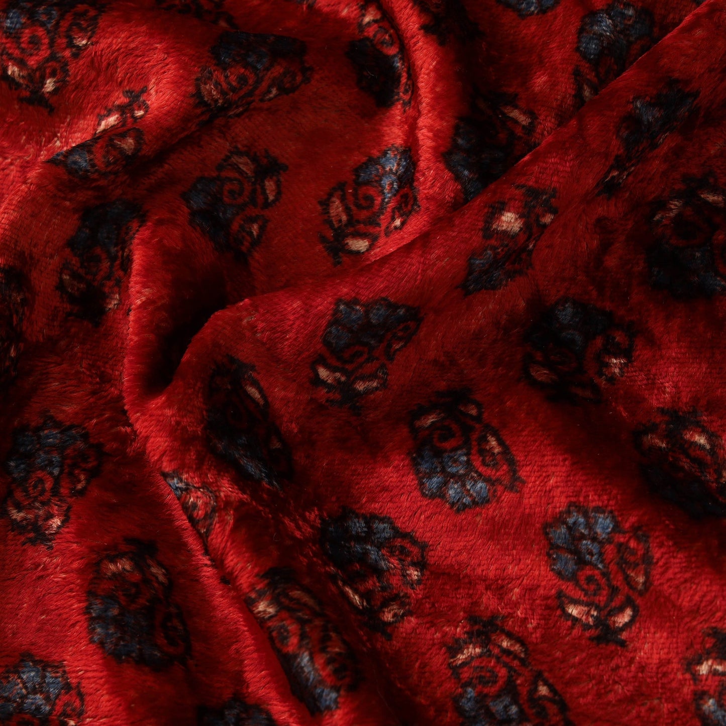 Velvet natural dyed hand fabric 17 - handcrafted