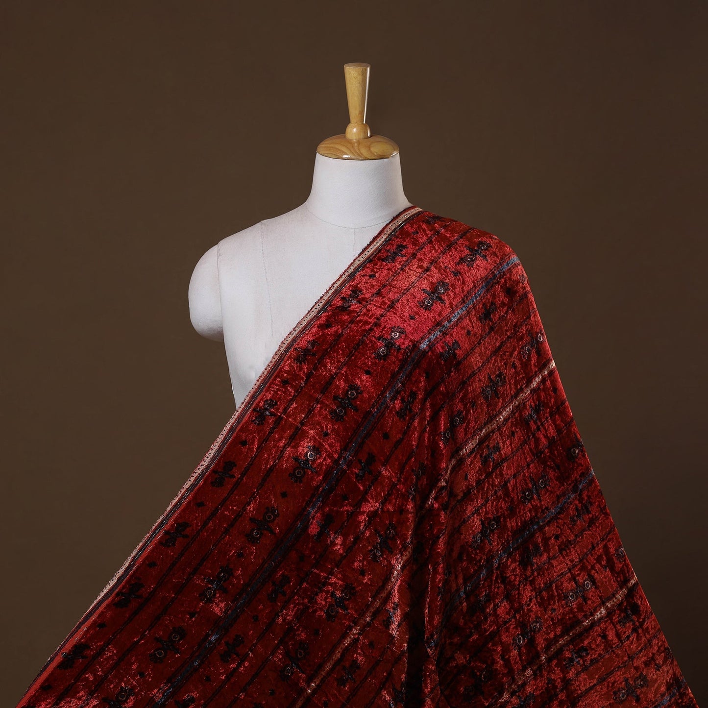 Velvet natural dyed hand fabric 25 - handcrafted