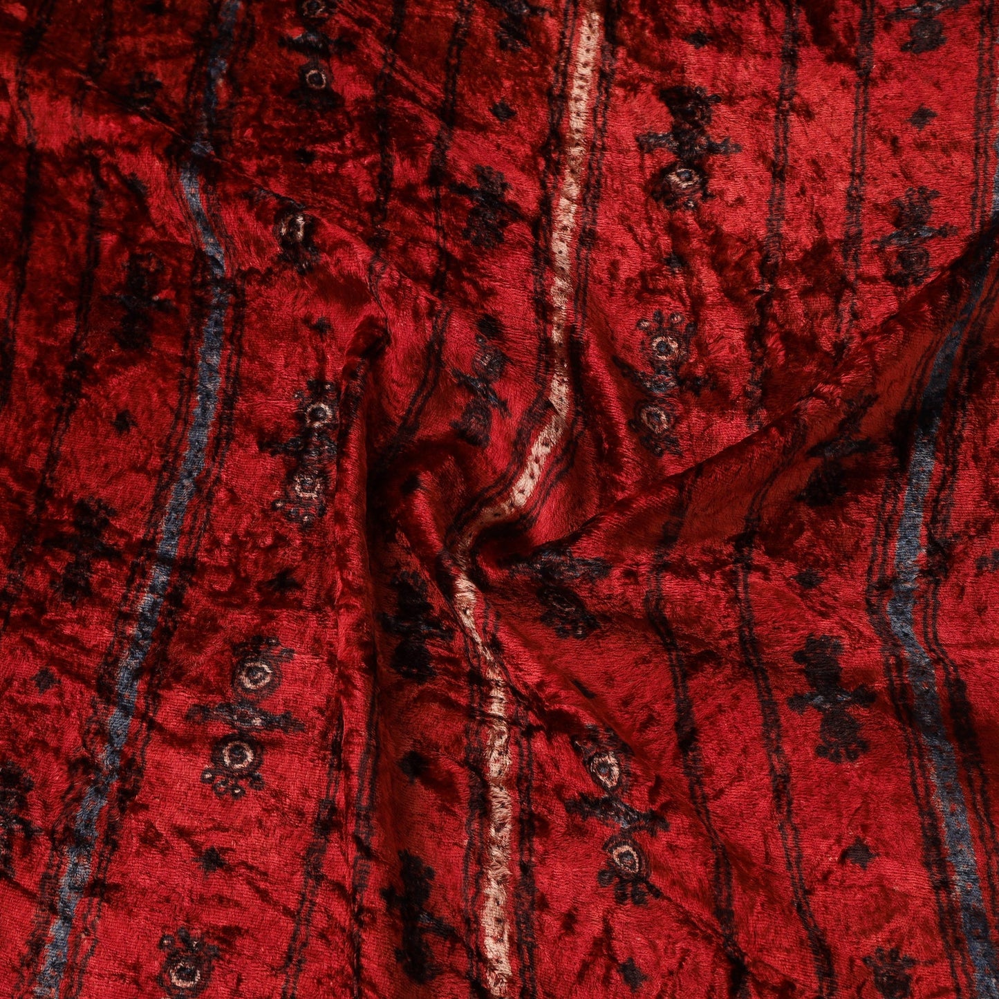 Velvet natural dyed hand fabric 25 - handcrafted