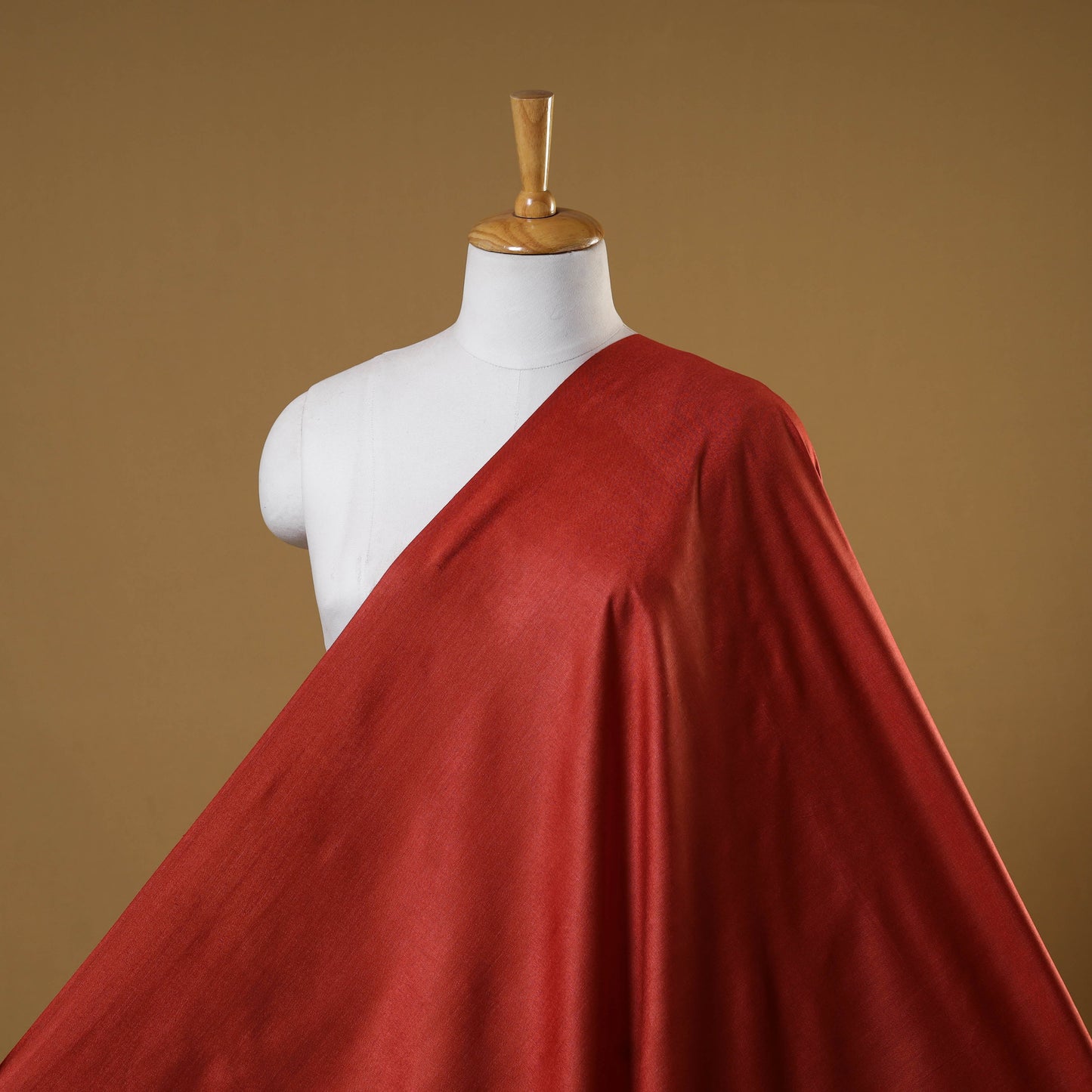 Red - vidarbha handloom plain tussar silk fabric 03