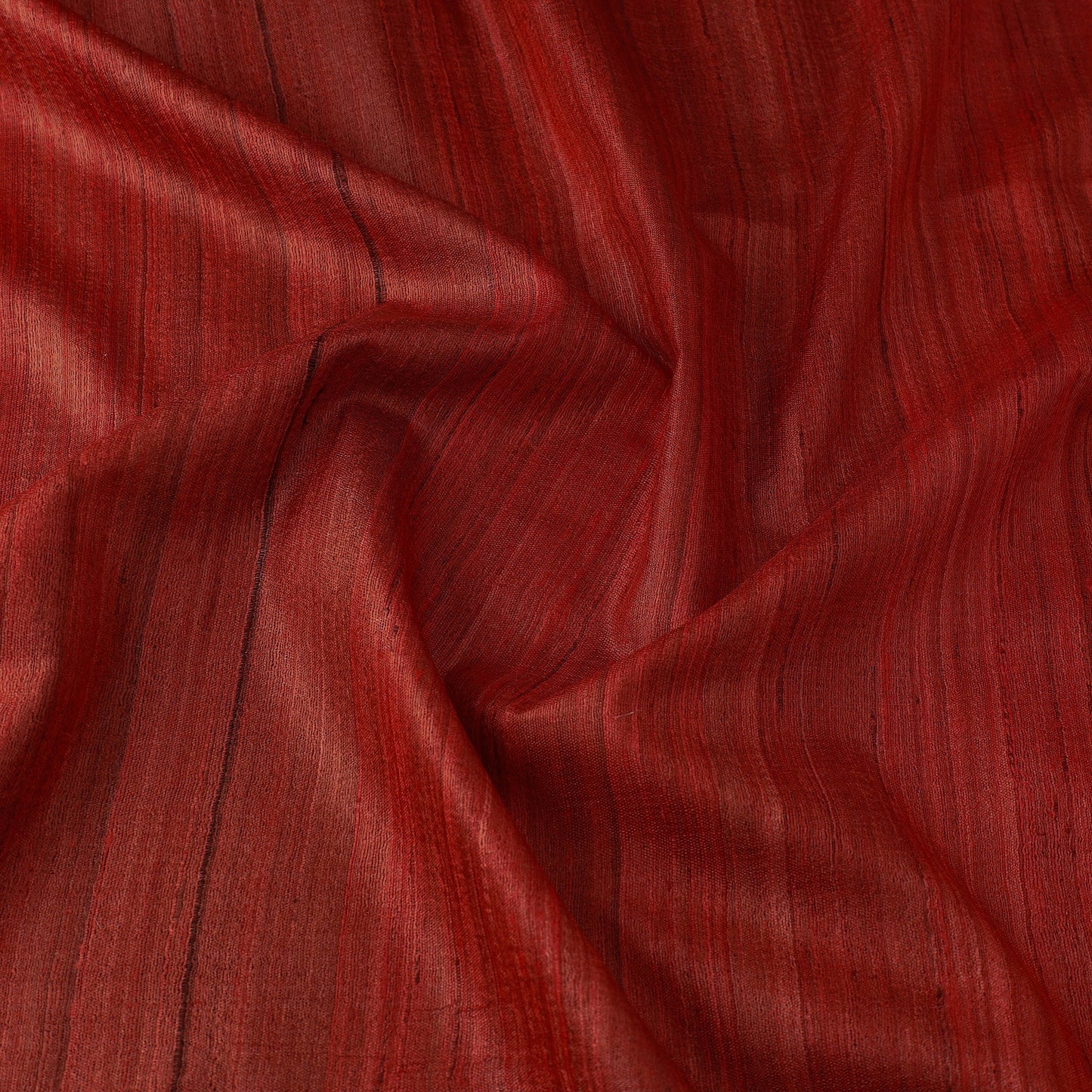  Red Vidarbha Pure Tussar x Ghicha Silk Handloom Fabric