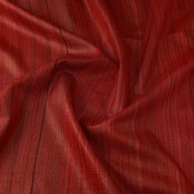  Red Vidarbha Pure Tussar x Ghicha Silk Handloom Fabric