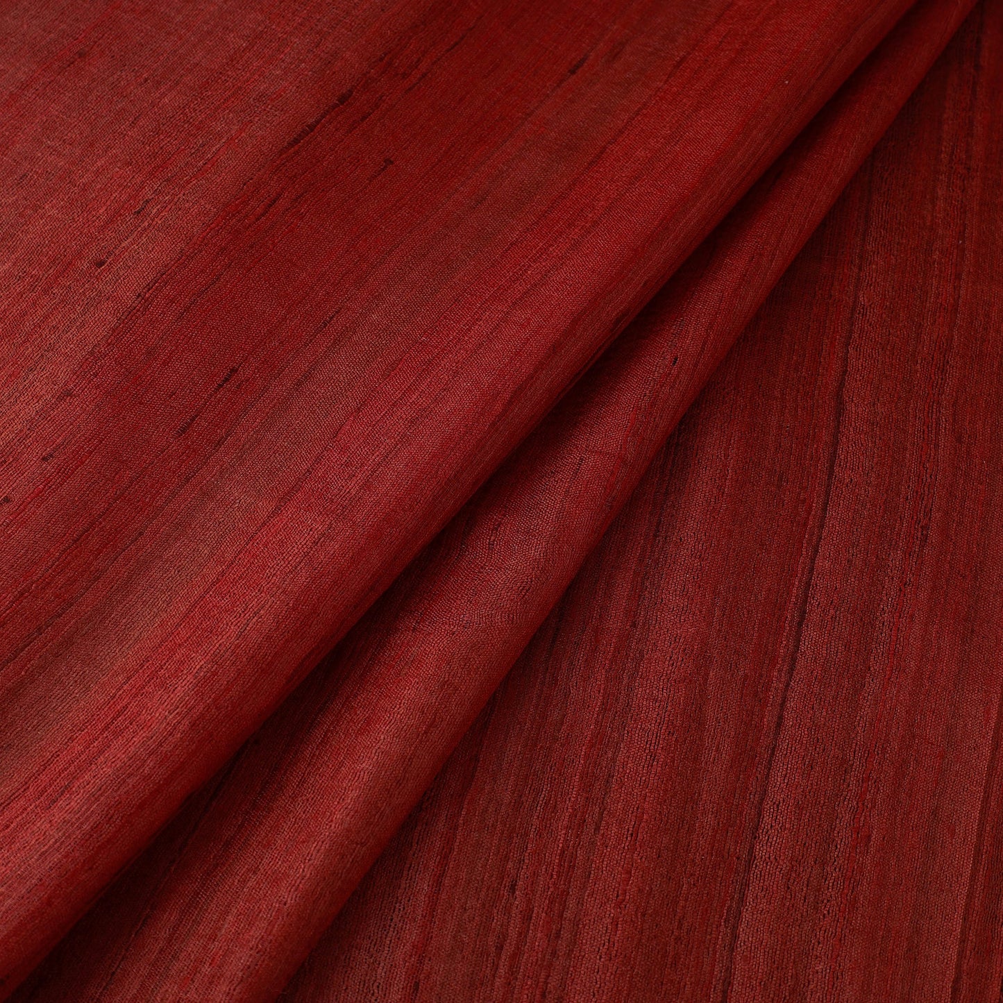  Red Vidarbha Pure Tussar x Ghicha Silk Handloom Fabric