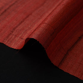  Red Vidarbha Pure Tussar x Ghicha Silk Handloom Fabric
