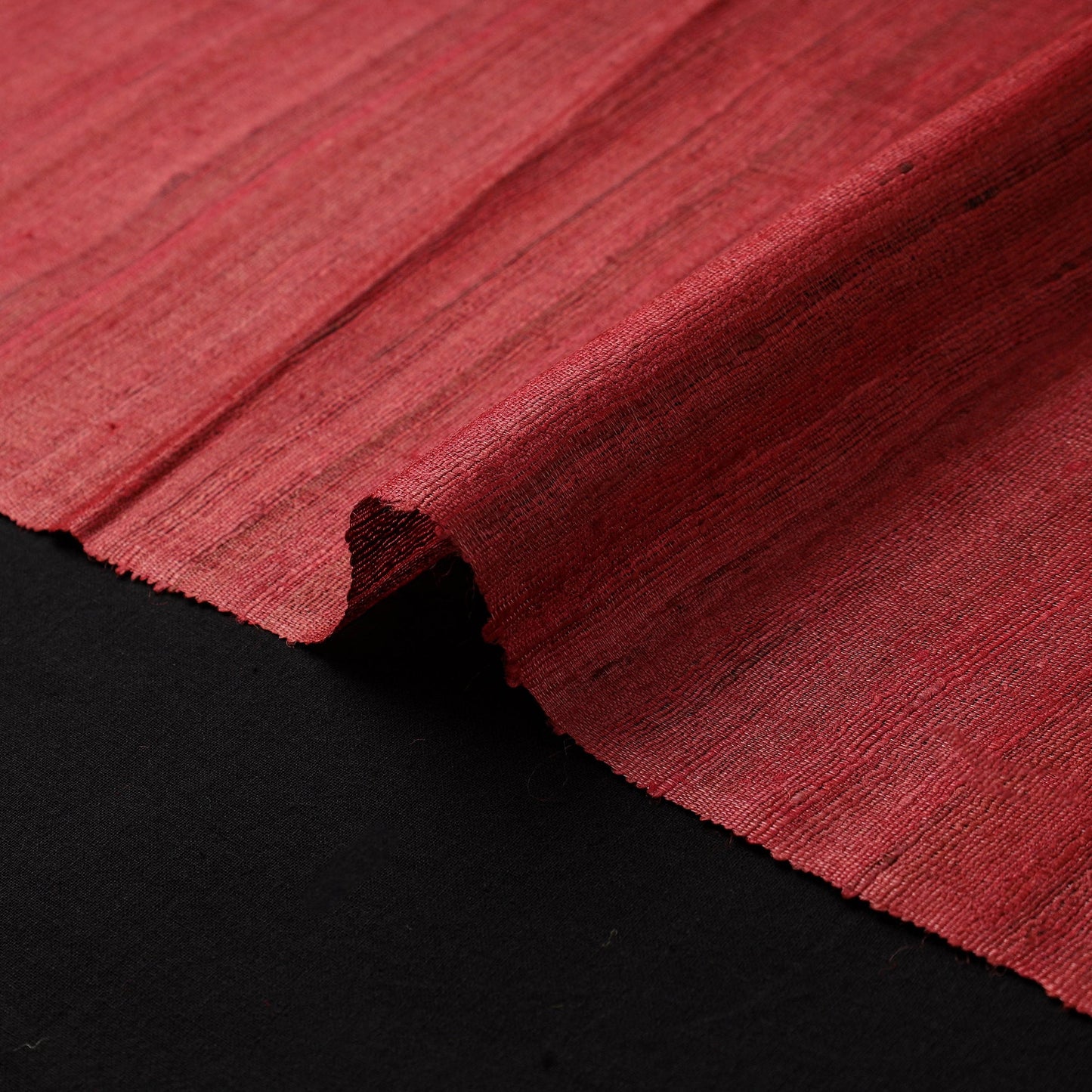 Red - vidarbha tussar x ghicha silk handloom fabric 02