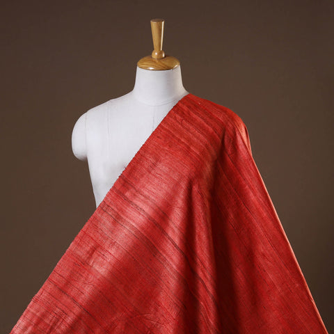 Red - vidarbha tussar x ghicha silk handloom fabric 04