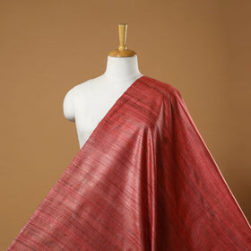 Red - vidarbha tussar x ghicha silk handloom fabric 06