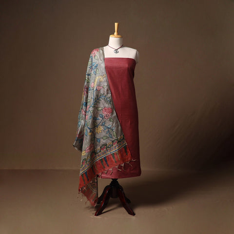 Vidarbha tussar x muga silk handloom plain 2pc unstitched