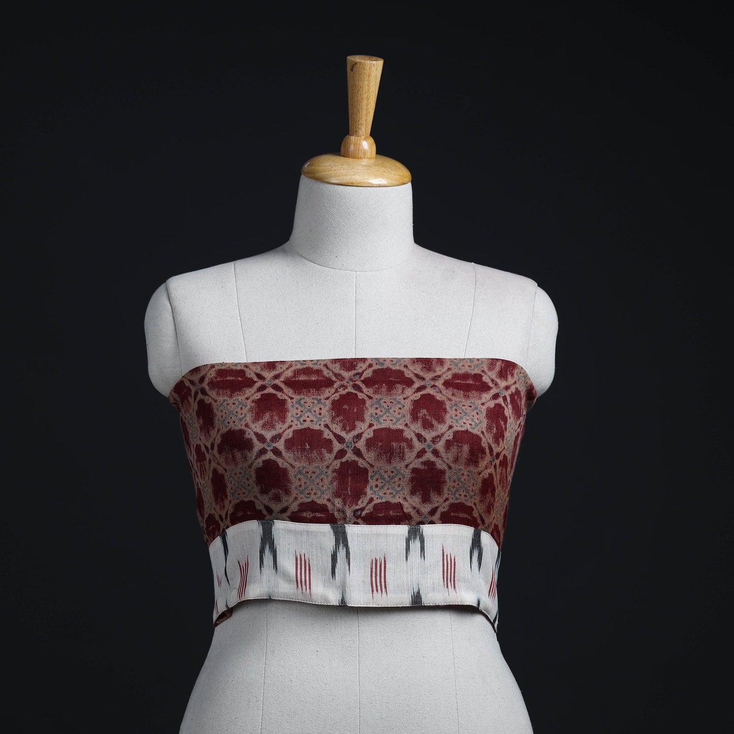 Red - woollen blouse piece 48 - handcrafted