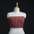 Red - woollen kalamkari blouse piece 46 - handcrafted