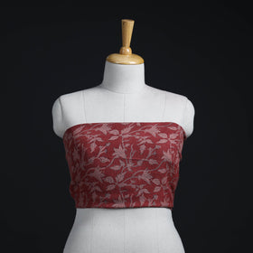 Red - woollen kalamkari blouse piece 46 - handcrafted