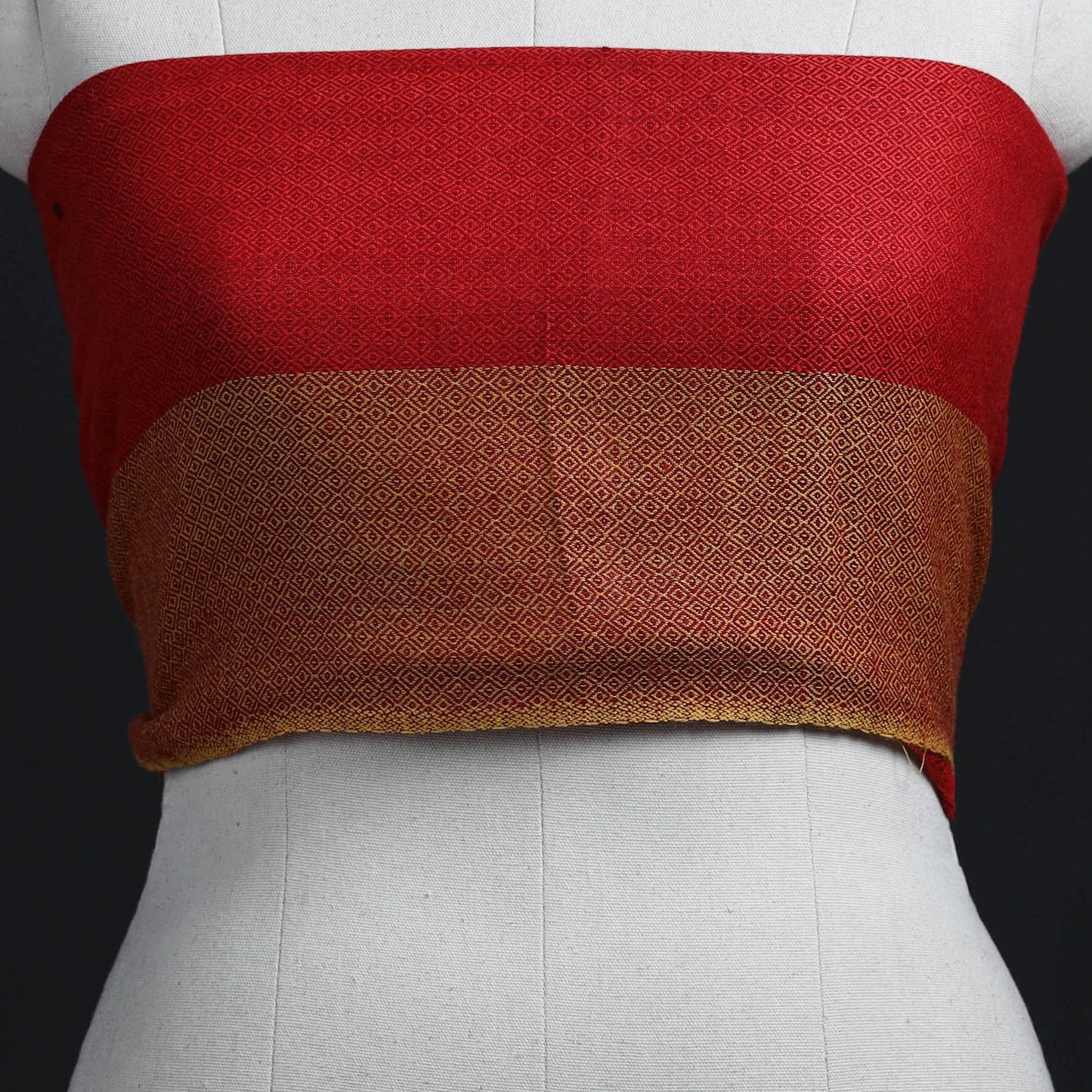 Red - woollen plain blouse piece 09 - handcrafted