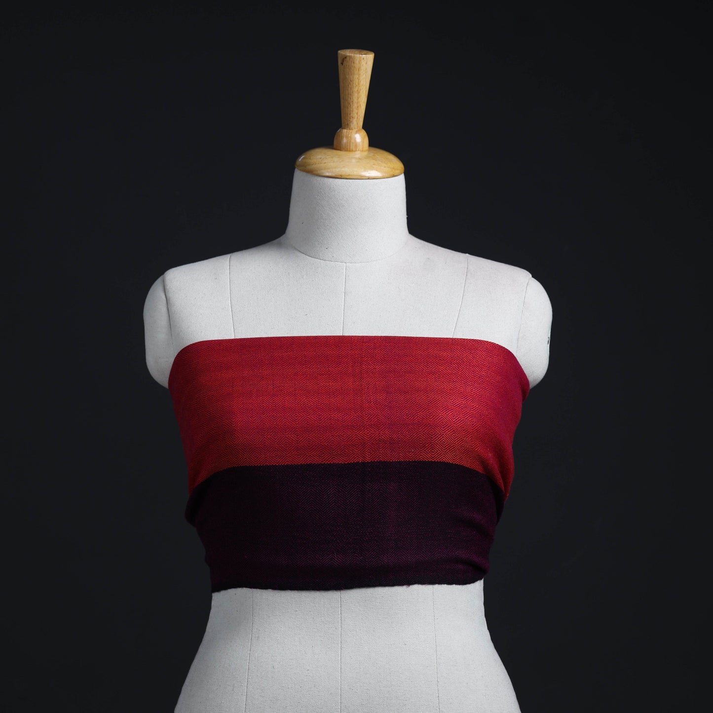 Red - woollen plain blouse piece 14 - handcrafted