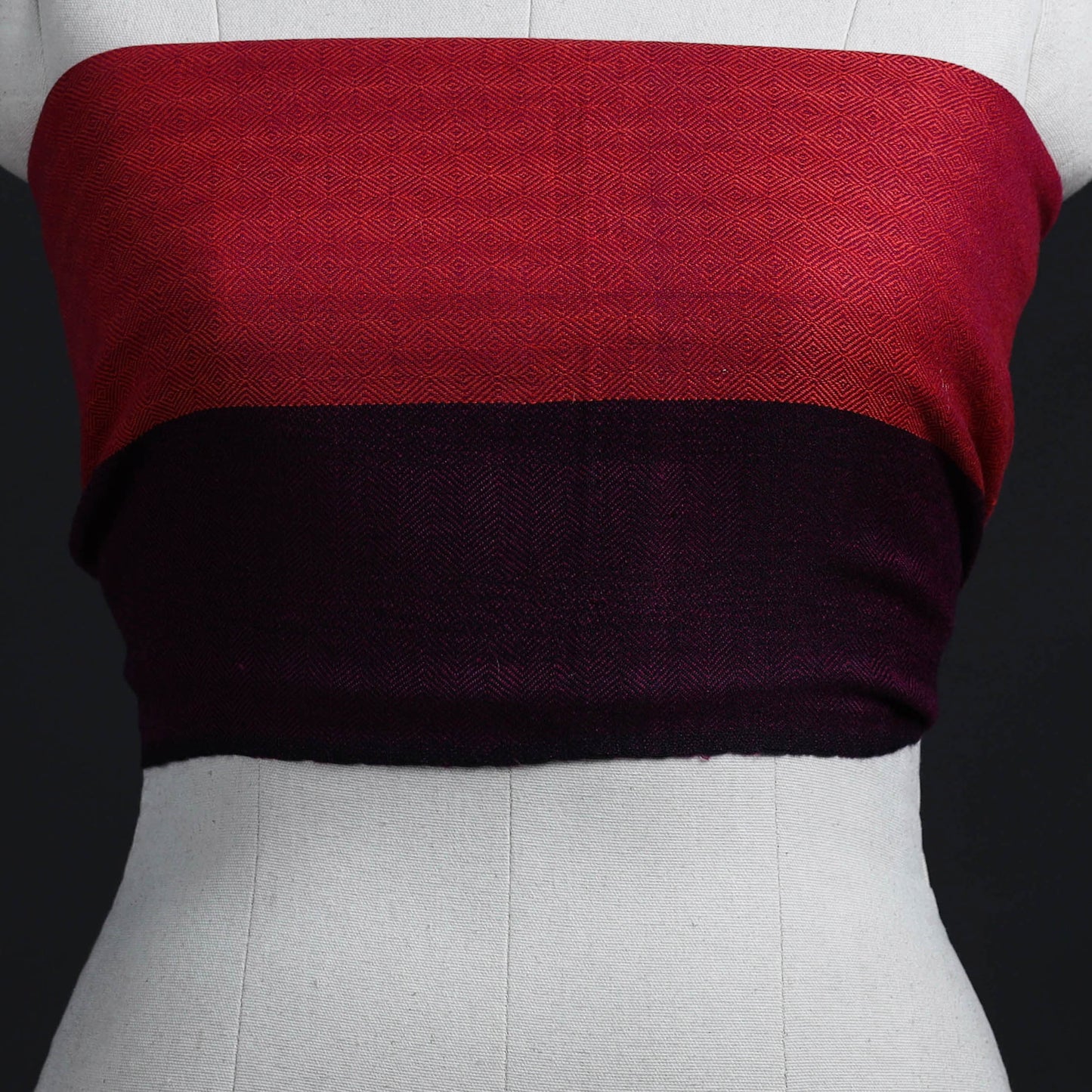 Red - woollen plain blouse piece 14 - handcrafted