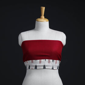 Red - woollen plain blouse piece 17 - handcrafted