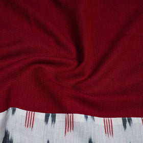 Red - woollen plain blouse piece 17 - handcrafted