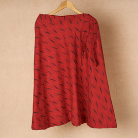 Red Wrap Around Cotton Pochampally Ikat Skirt