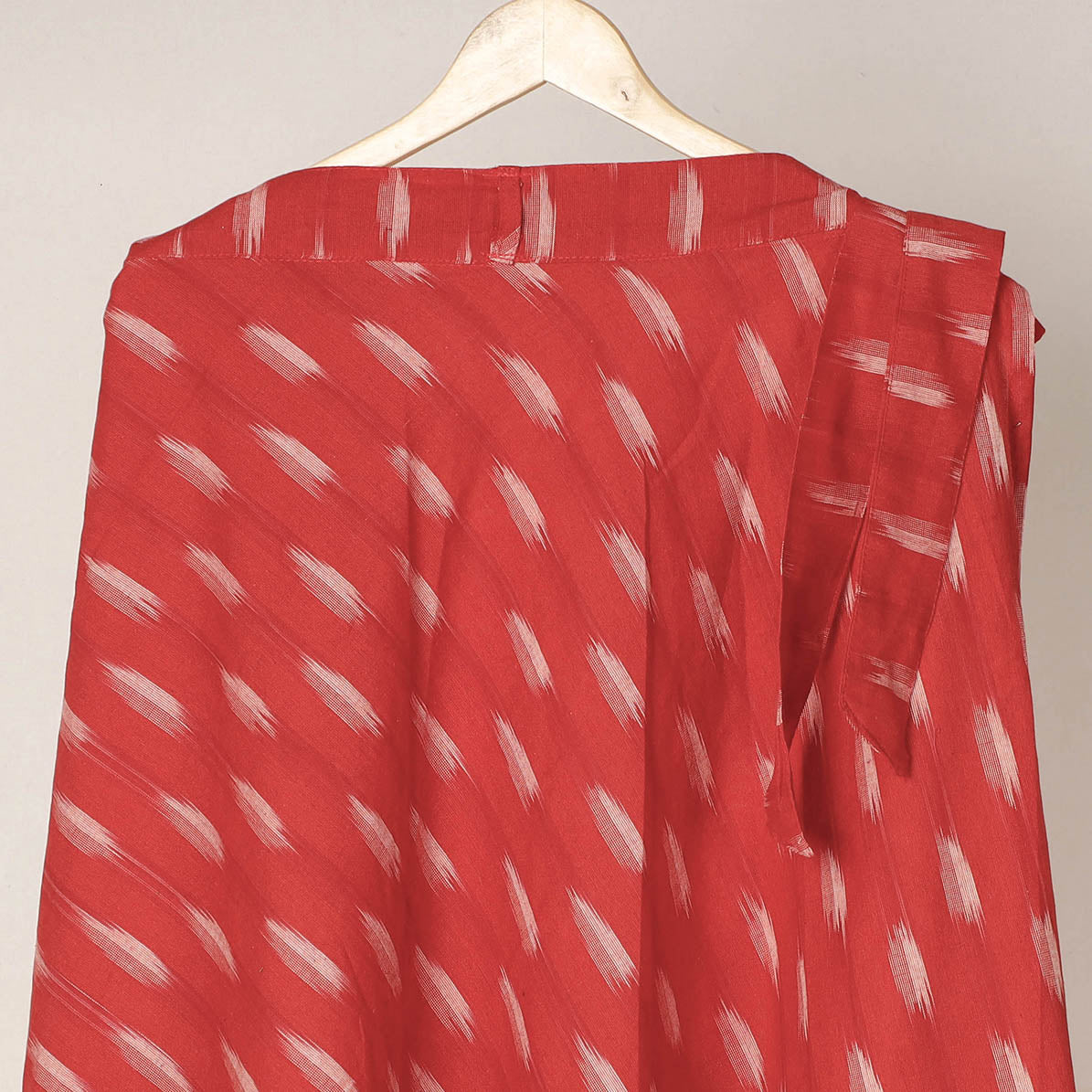 Red Wrap Around Cotton Pochampally Ikat Skirt