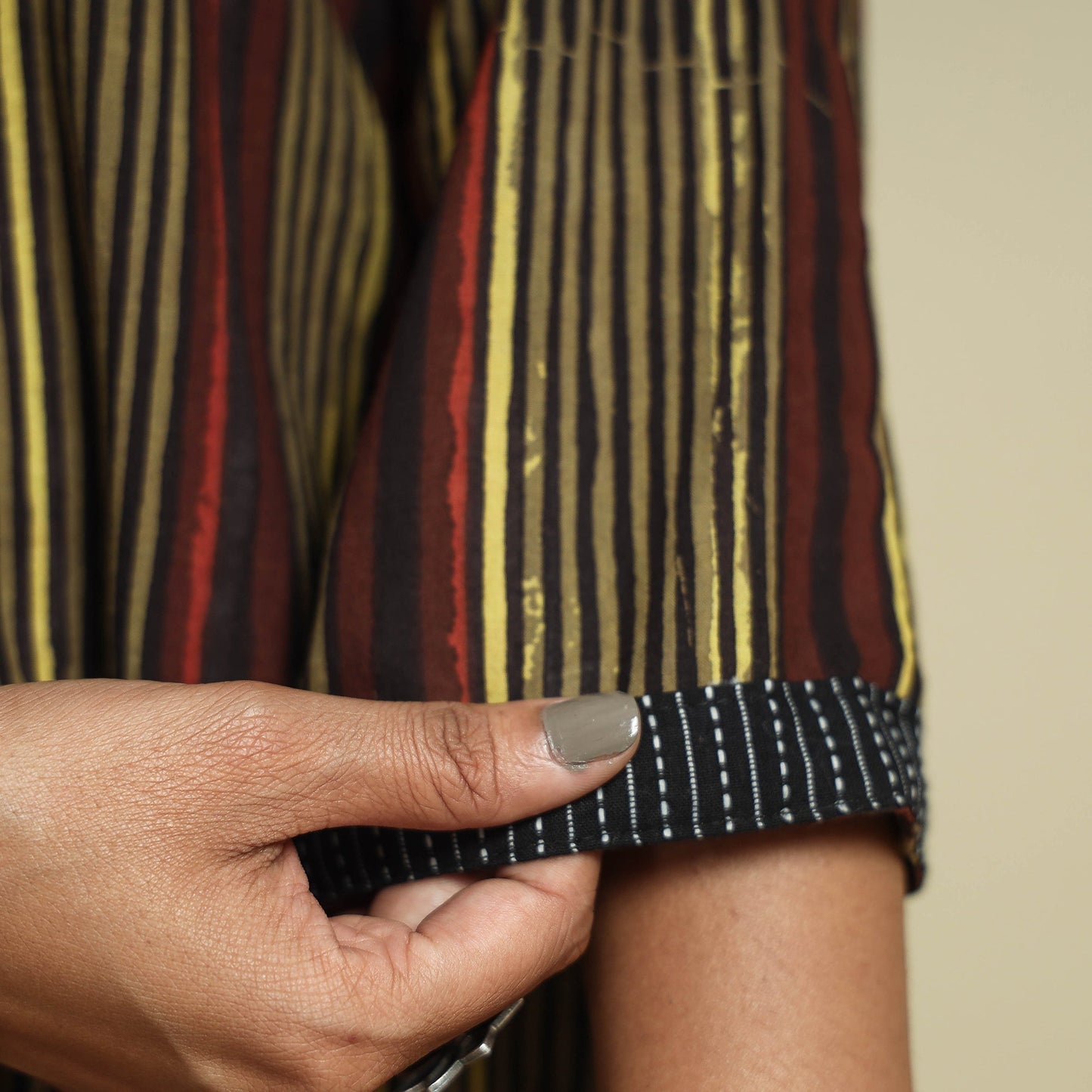  Jahota Block Printed Kantha Patchwork Cotton Kurta Online at iTokri.com