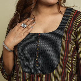  Jahota Block Printed Kantha Patchwork Cotton Kurta Online at iTokri.com