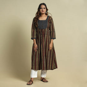  Jahota Block Printed Kantha Patchwork Cotton Kurta Online at iTokri.com
