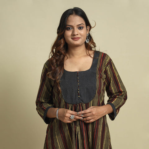  Jahota Block Printed Kantha Patchwork Cotton Kurta Online at iTokri.com
