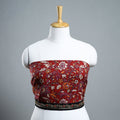 Red - zardozi hand embroidered kalamkari cotton blouse