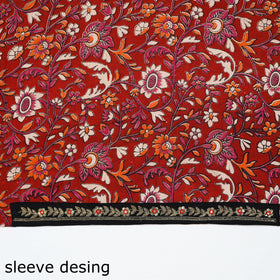 Red - zardozi hand embroidered kalamkari cotton blouse