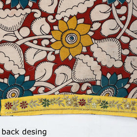 Red - zardozi hand embroidered kalamkari cotton blouse