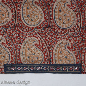 Buy Zardozi Hand Embroidered Kalamkari Cotton Blouse Piece Online at iTokri.com