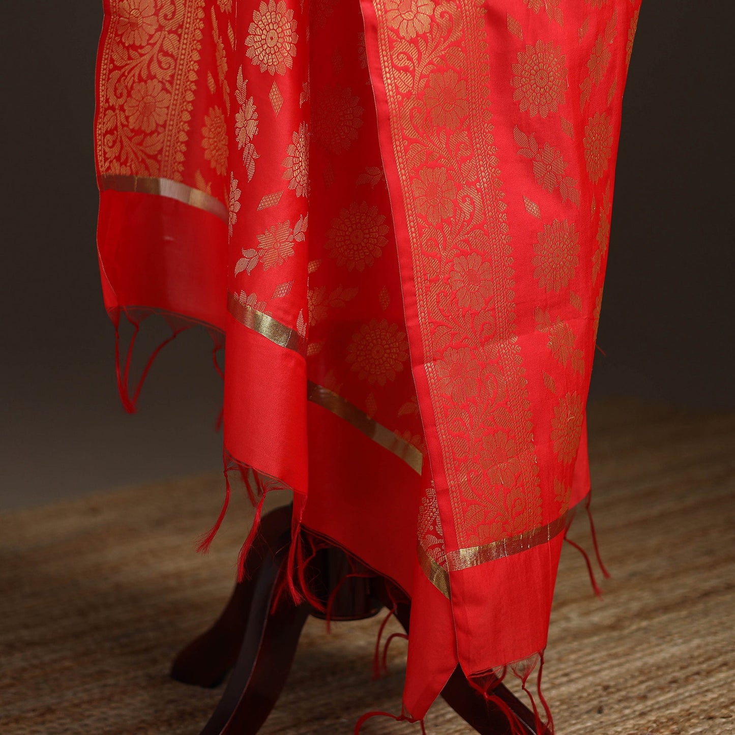 Zari work banarasi silk dupatta 01 - handcrafted