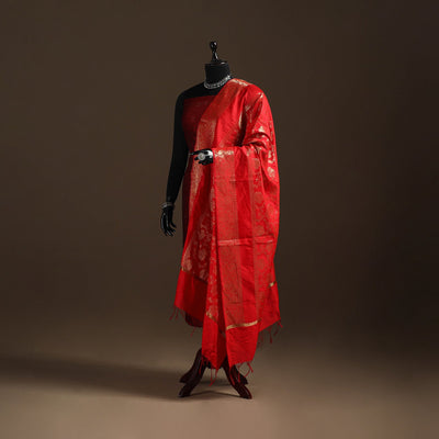 Zari work banarasi silk dupatta 08 - handcrafted