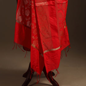 Zari work banarasi silk dupatta 08 - handcrafted