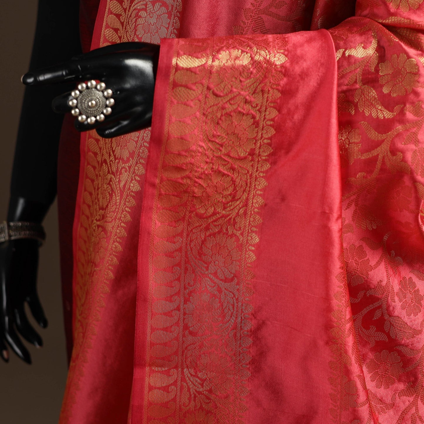 Zari work banarasi silk dupatta 30 - handcrafted