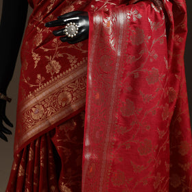 Zari work chiniya silk banarasi saree 14 - handcrafted