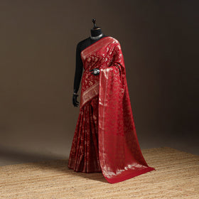 Zari work chiniya silk banarasi saree 14 - handcrafted