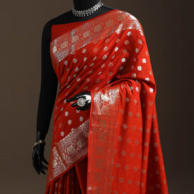 Zari work chiniya silk banarasi saree 16 - handcrafted