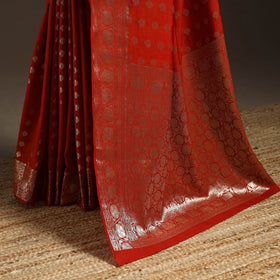 Zari work chiniya silk banarasi saree 16 - handcrafted