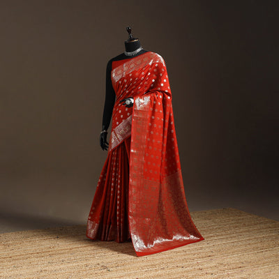 Zari work chiniya silk banarasi saree 16 - handcrafted