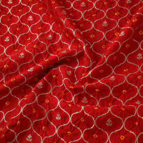 Zari work silk tie-dye bandhani fabric 40 - handcrafted