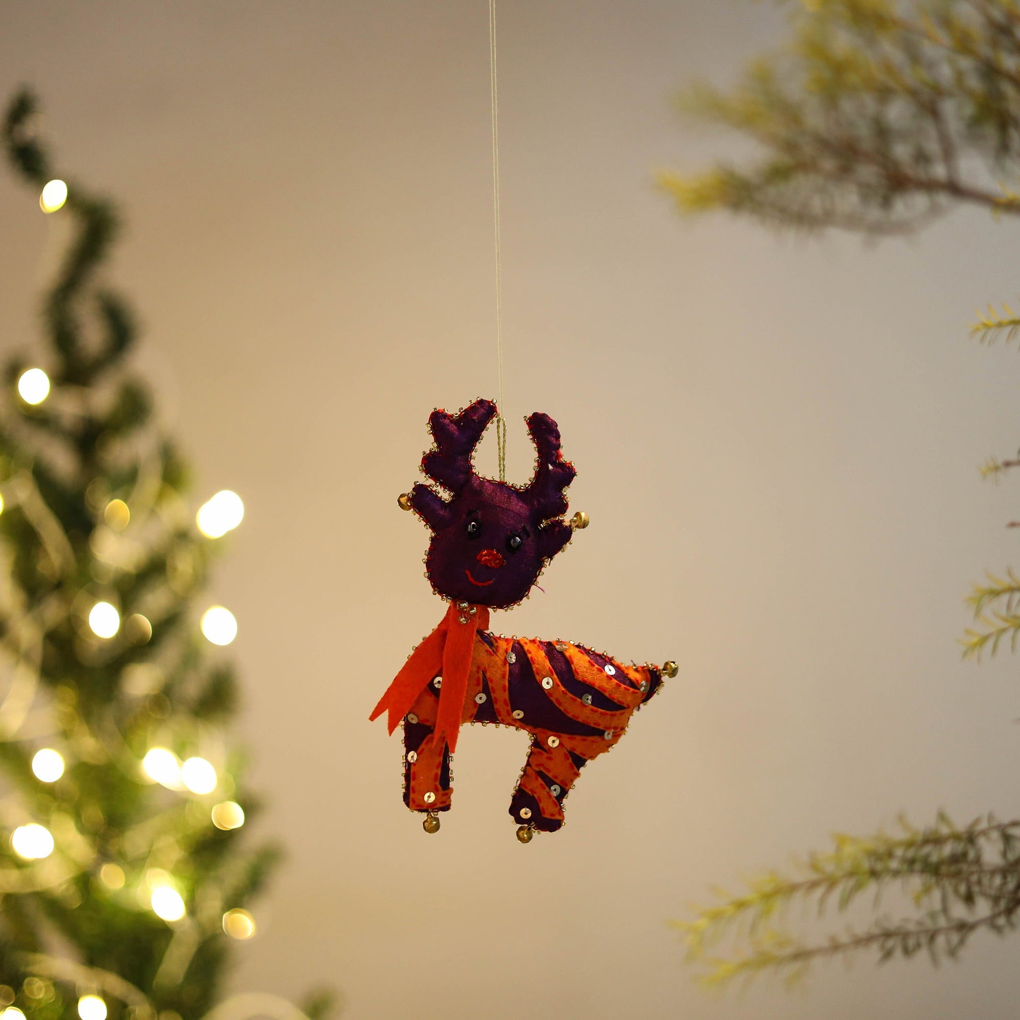 Reindeer felt ornament - handmade christmas decor 38